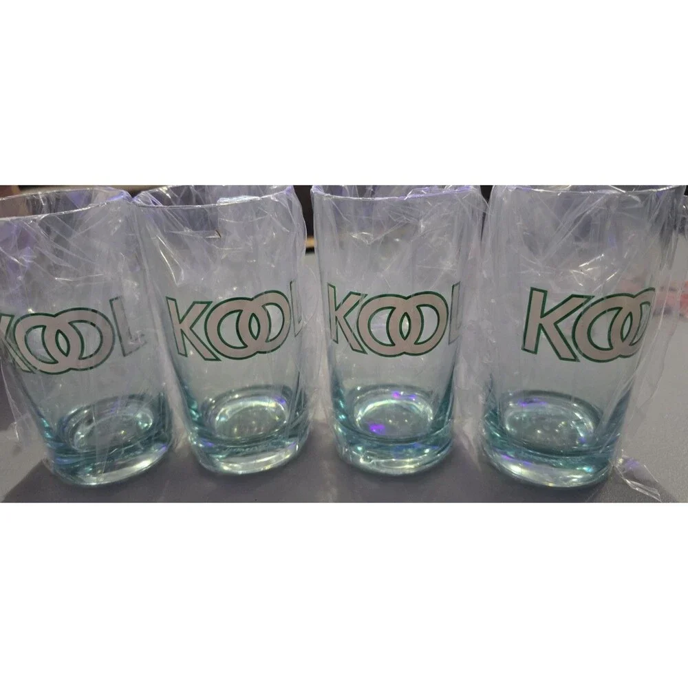Vintage KOOL Cigarettes Acrylic Plastic Tumbler Glasses - Set of 4 - New in Box